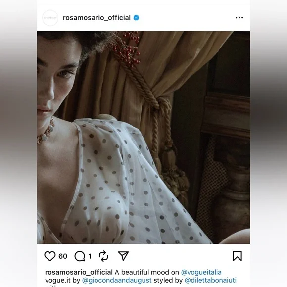 Rosamosario 100% Silk Satin and Chantilly French Lace Camisole Nude and Blue - Picture 15 of 17